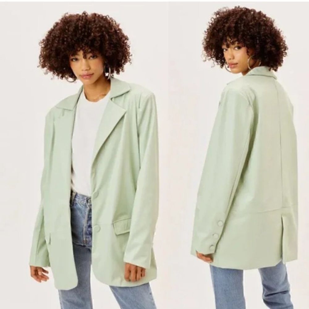 For Love and Lemons: Talia Boyfriend Blazer in Green